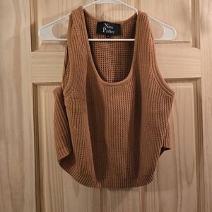 Nina Parker Womens Plus Crochet Sleeveless Tank Top Sweater